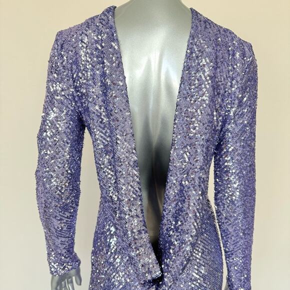 NAEEM KHAN Strong-Shoulder Sequin Gown size 6 US Retail 8000$ Authentic - Picture 5 of 11